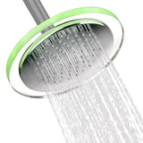 1-Spray 11.81 in. Single Wall Mount Fixed Rain Shower Head in Green - Super Arbor