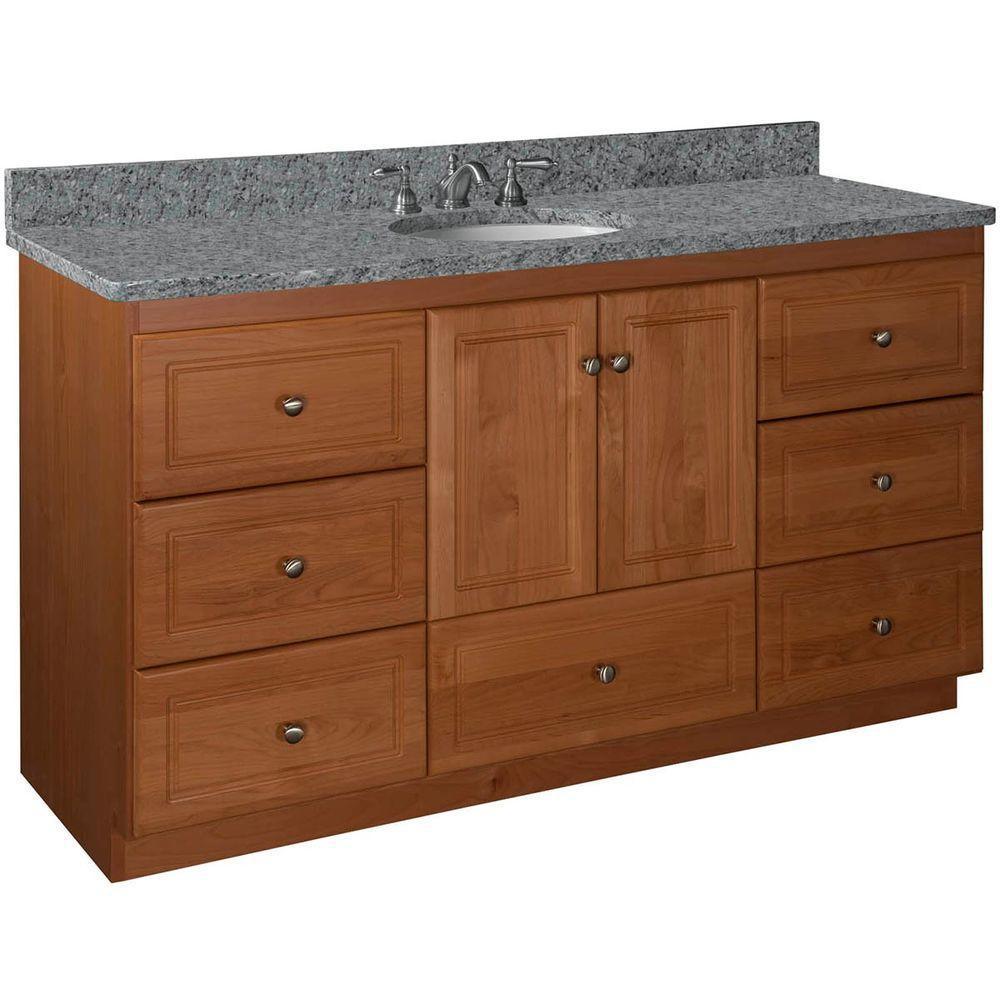 Ultraline 60 in. W x 21 in. D x 34.5 in. H Vanity for Center Basin Cabinet Only in Satin White - Super Arbor