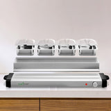 Single Burner 8.5 in. Stainless Steel Electric Food Warming Tray Buffet Server Hot Plate (4-Plate Tray Style)