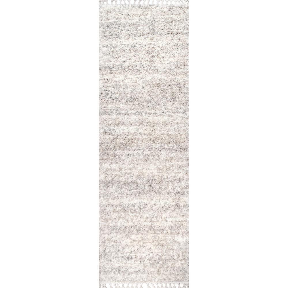 Contemporary Brooke Ivory 9 ft. x 12 ft. Shag Area Rug - Super Arbor