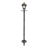 Baytown II Bulb Black Resin Solar Warm-White Outdoor Integrated LED Post Light and Lamp Post with EZ-Anchor Base