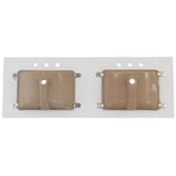 61 in. W x 22 in. D Engineered Marble Vanity Top in Snowstorm with White Double Trough Sinks - Super Arbor