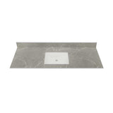 61 in. W x 22 in. Vanity Top in Soapstone Mist with Single White Sink and 4 in. Faucet Spread - Super Arbor