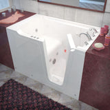 Rampart Nova Heated 5 ft. Walk-in Whirlpool Bathtub with 6 in. Tile Easy Up Adhesive Wall Surround in White - Super Arbor