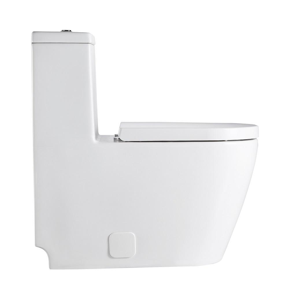 1-Piece 1.28 GPF Dual Flush High Efficiency Elongated Toilet in White, Seat Included - Super Arbor