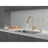 Marca Single-Handle Pull-Down Sprayer Kitchen Faucet with ShieldSpray Technology in Champagne Bronze - Super Arbor