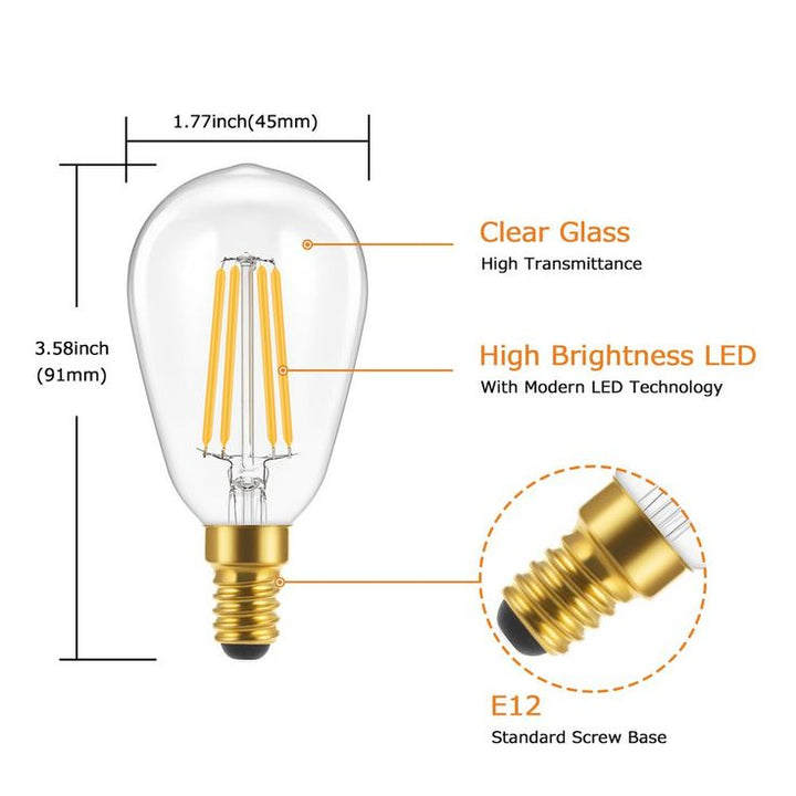 YANSUN 40-Watt Equivalent ST48 Edison LED Light Bulb Warm White (6-Pack)