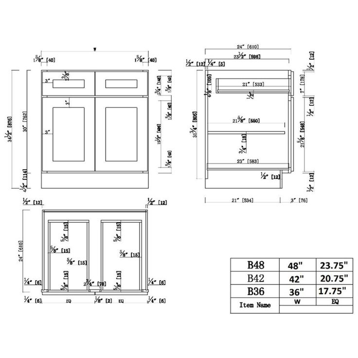Brookings Plywood Ready to Assemble Shaker 48x34.5x24 in. 2-Door 2-Drawer Base Kitchen Cabinet in White