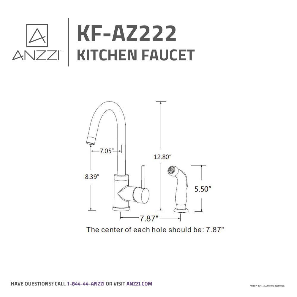 Farnese Single-Handle Standard Kitchen Faucet with Side Sprayer in Oil Rubbed Bronze - Super Arbor
