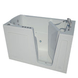 Rampart 5 ft. Walk-in Whirlpool and Air Bathtub with Flat Easy Up Adhesive Wall Surround in White - Super Arbor