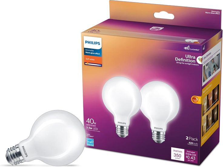 Philips 40-Watt Equivalent G25 Dimmable LED Light Bulb Daylight (8-Pack)