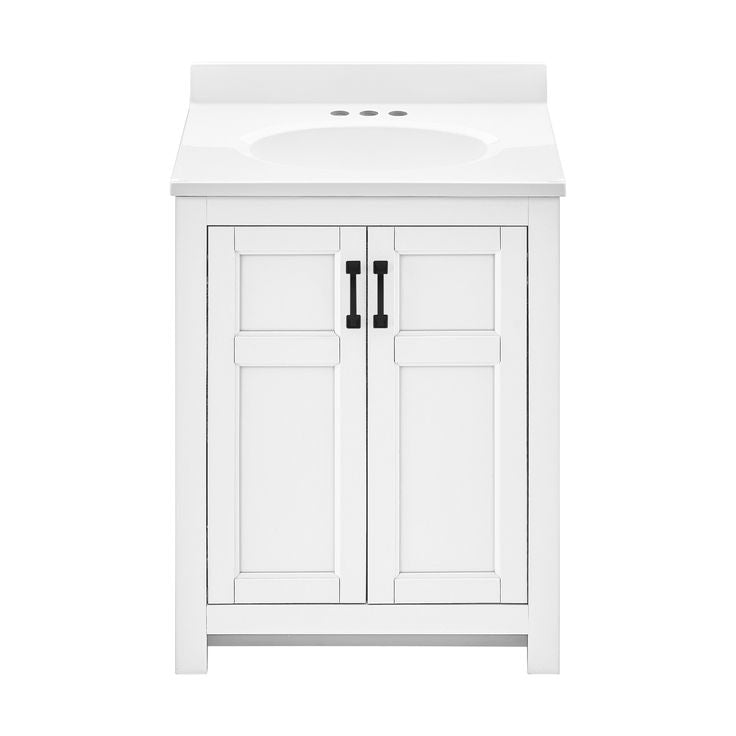 Style Selections Lowry 25-in White Single Sink Bathroom Vanity with White Acrylic Top