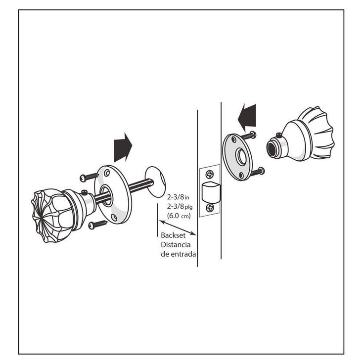 2 in. Satin Nickel Victorian Glass Knob Passage Set
