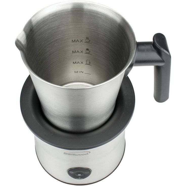 15 oz. Silver Cordless Electric Milk Frother with Warmer and Hot Chocolate Maker