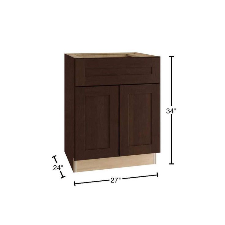 Home Decorators Collection Newport 27 in. W x 24 in. D x 34.5 in. H Assembled Plywood Base Kitchen Cabinet in Manganite with 2ROT Soft Close