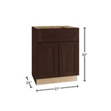 Home Decorators Collection Newport 27 in. W x 24 in. D x 34.5 in. H Assembled Plywood Base Kitchen Cabinet in Manganite with 2ROT Soft Close