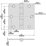 3-1/2 in. x 1/4 in. Satin Brass Radius Door Hinge