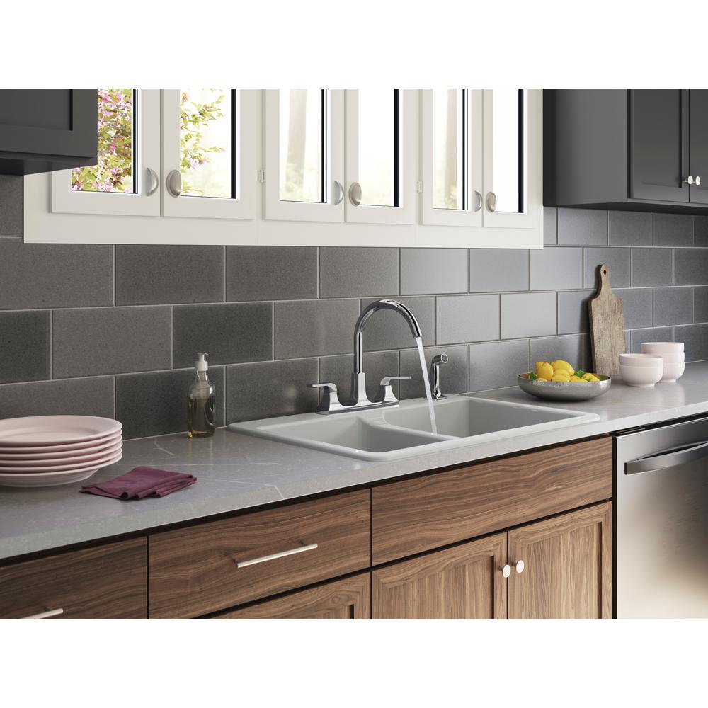 Rubicon 2-Handle Standard Kitchen Faucet with Sidespray in Polished Chrome - Super Arbor
