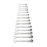 90-Tooth 12-Point Flex Head Ratcheting Combination SAE Wrench Set (14-Piece) - Super Arbor