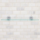 Neo 5.31 in. W Wall-Mounted Bathroom Glass Shelf in Polished Chrome - Super Arbor