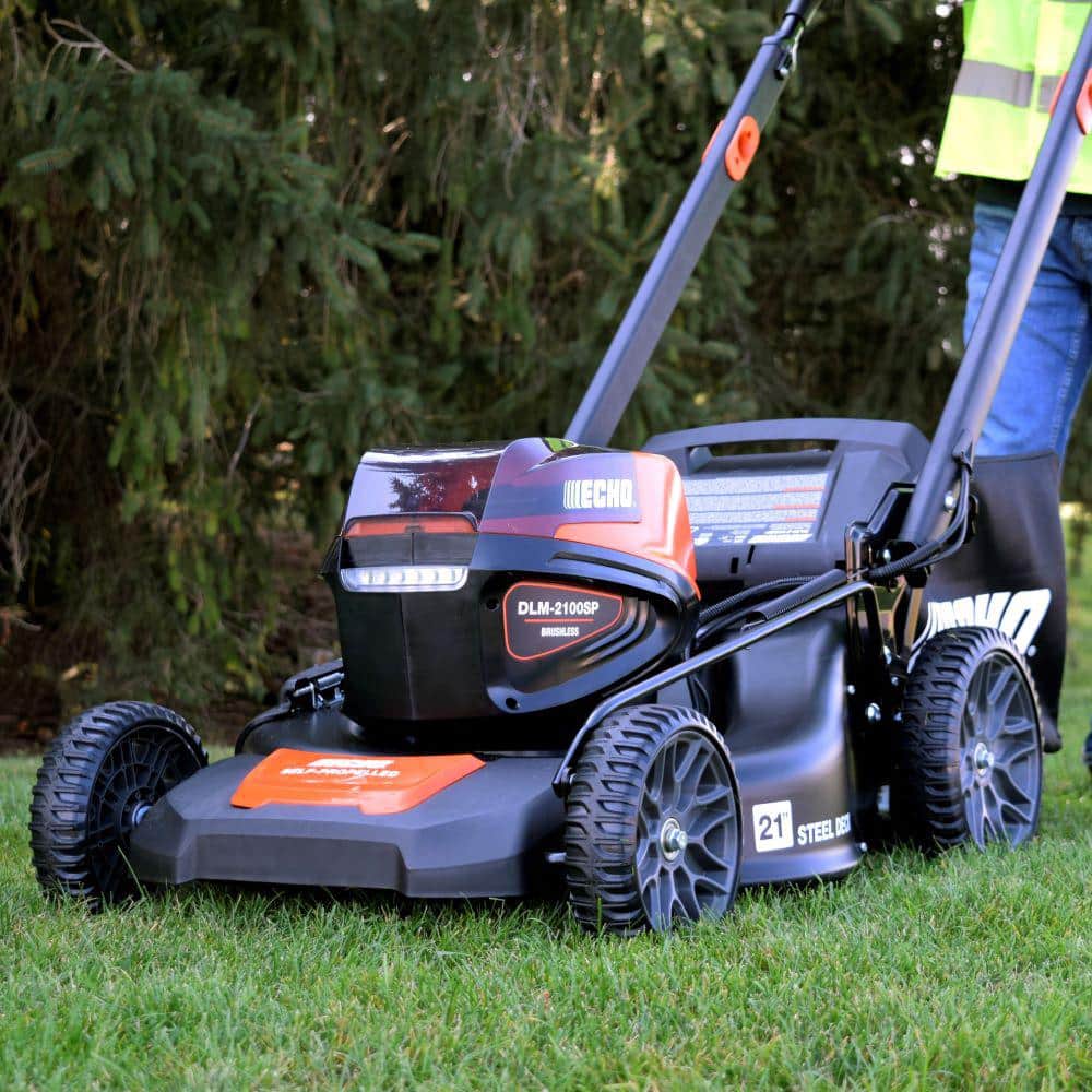 ECHO eFORCE 21 in. 56V Cordless Battery Walk Behind Self-Propelled Lawn Mower with Two 5.0 Ah Batteries/Rapid Charger