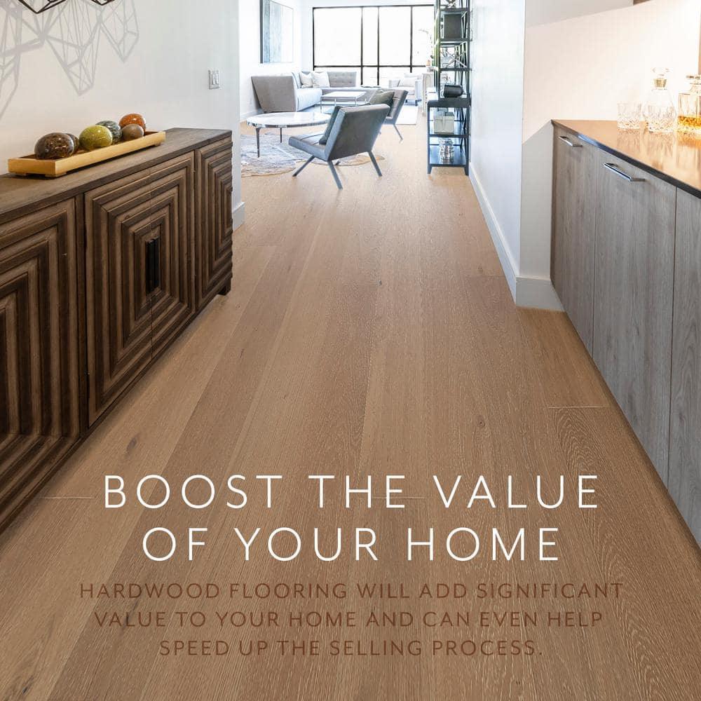 ASPEN FLOORING Eclipse White Oak 1/2 in. T x 7.5 in. W Water Resistant Wire Brushed Engineered Hardwood Flooring (31.09 sqft/case)
