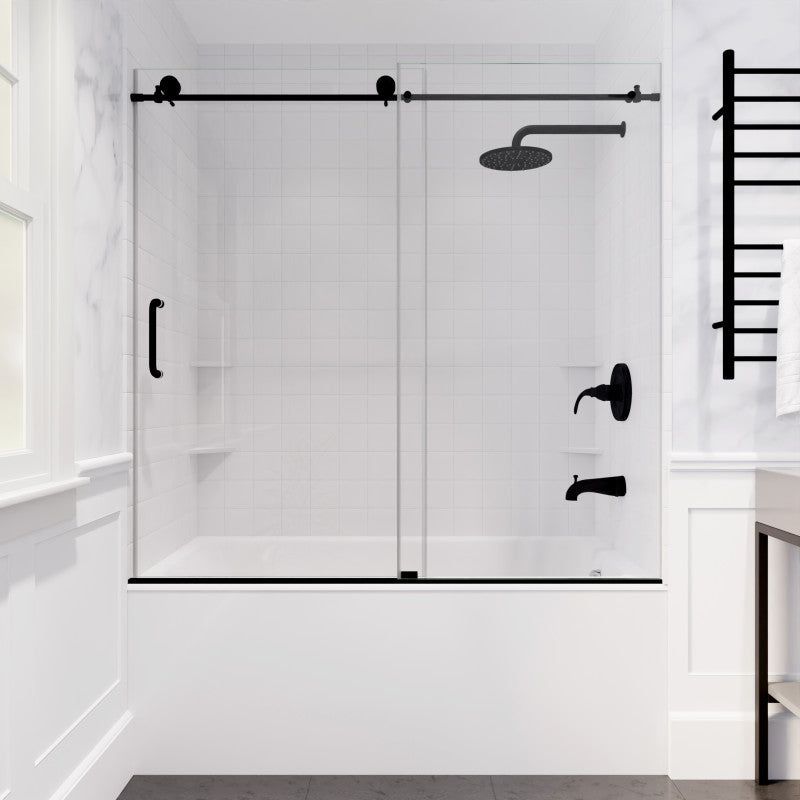 ANZZI Raymore 60 in. x 62 in. Frameless Sliding Bathtub Door in Polished Chrome
