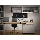 Dual Arm Monitor Mount with Full Motion Swivel Articulating Gas Springs for 13 in. - 30 in. Silver - Super Arbor