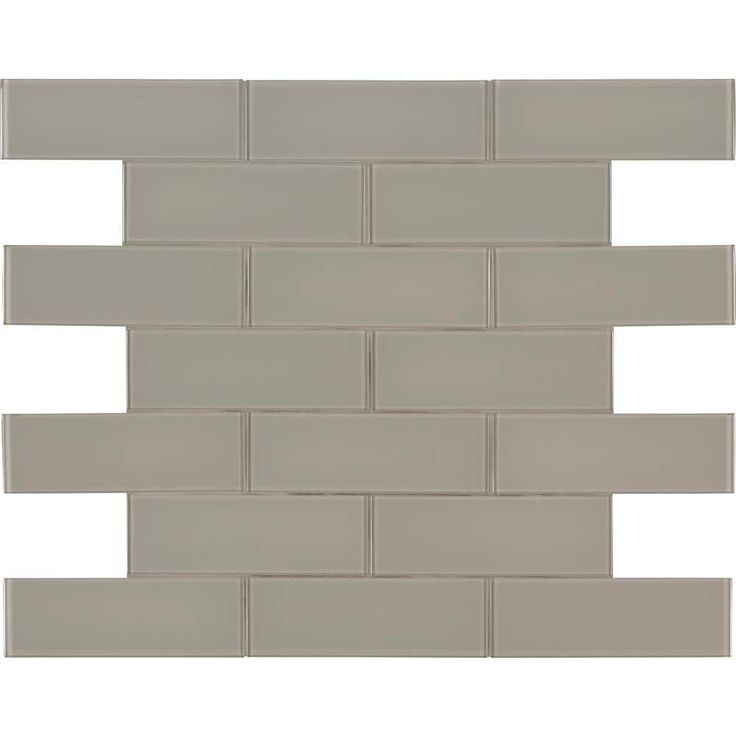 MSI Pebble 3 in. x 9 in. x 8mm Glossy Glass Gray Subway Tile (3.8 sq. ft. /case)
