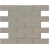 MSI Pebble 3 in. x 9 in. x 8mm Glossy Glass Gray Subway Tile (3.8 sq. ft. /case)