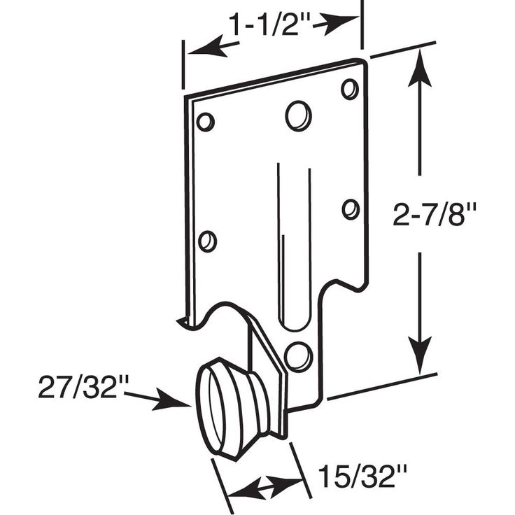 Steel Bracket Drawer Track Roller with Plastic Roller (2-pack)