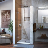 DreamLine Unidoor 24 in. W x 72 in. H Frameless Hinged Shower Door in Brushed Nickel