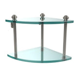 Southbeach Collection 8 in. 2-Tier Corner Glass Shelf in Oil Rubbed Bronze - Super Arbor