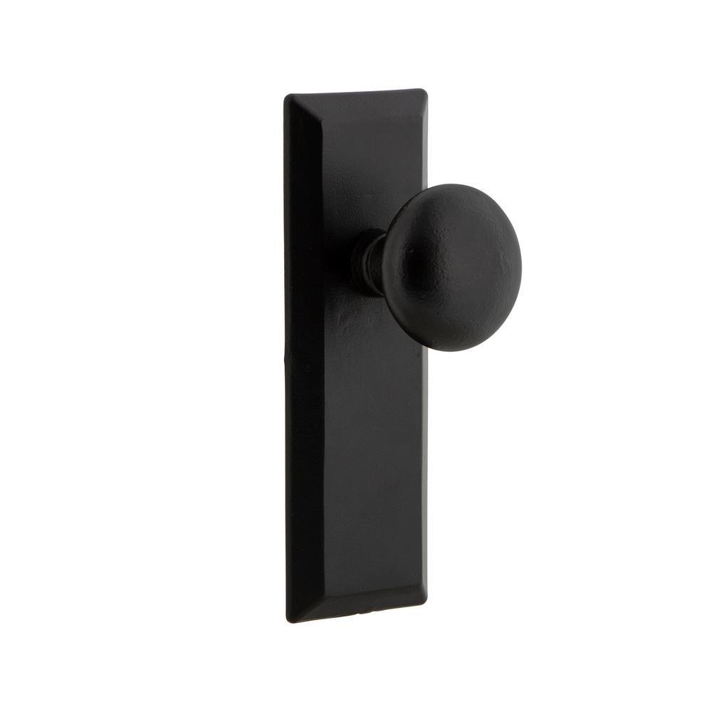 Keep Plate Black Iron Privacy Bed/Bath Keep Door Knob - Super Arbor