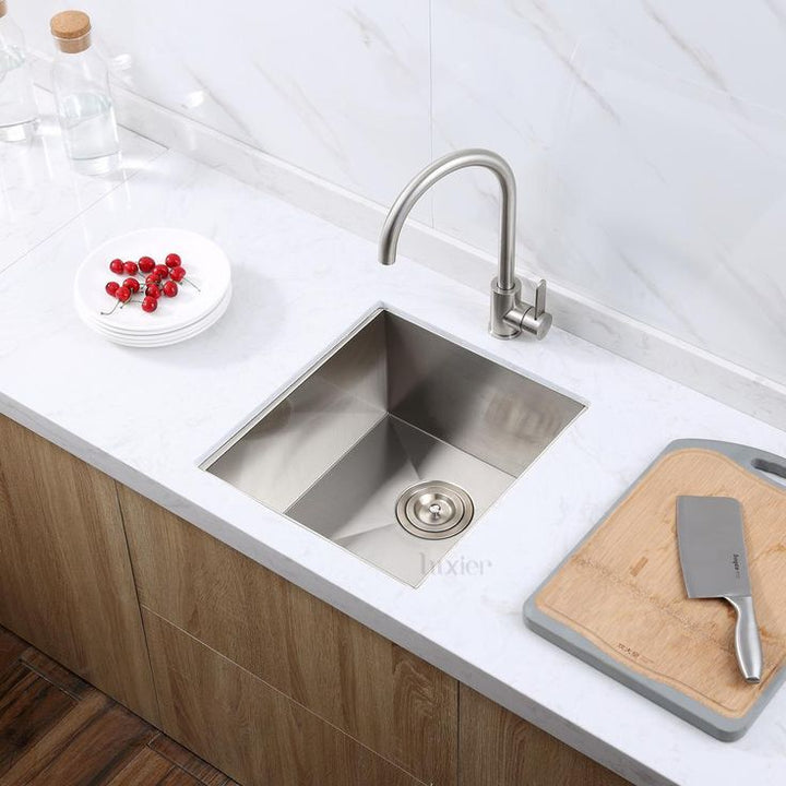 Handmade Undermount Stainless Steel 16 in. Single Bowl Bar Sink 18-Gauge