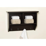 Collette 23 in. W Wall Cubby Shelf in Espresso - Super Arbor