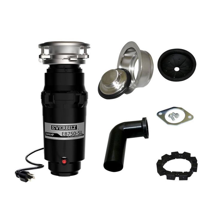 Everbilt Designer Series 3/4 HP Continuous Feed Garbage Disposal with Brushed Nickel Sink Flange and Attached Power Cord