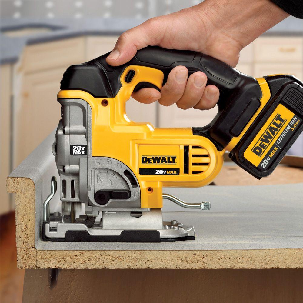 20-Volt MAX Lithium-Ion Cordless Jig Saw (Tool-Only) with 20-Volt MAX 3.0Ah Battery and Charger