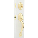 Dakota Polished Brass Single Cylinder Door Handleset with Tylo Door Knob Featuring SmartKey Security - Super Arbor