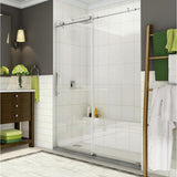 Coraline 56 in. to 60 in. x 76 in. Frameless Sliding Shower Door in Matte Black - Super Arbor