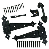 Everbilt Black Decorative Gate Tee Hinge and Latch Set