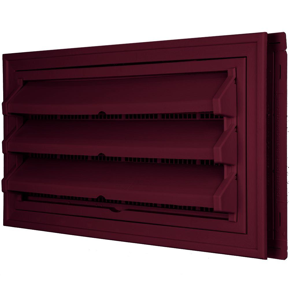 9-3/8 in. x 17-1/2 in. Foundation Vent Kit with Trim Ring and Optional Fixed Louvers (Molded Screen) in #078 Wineberry - Super Arbor