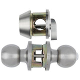 Standard Duty Commercial Satin Chrome Keyed Entry Knob with Single Cylinder Deadbolt Combo - Super Arbor