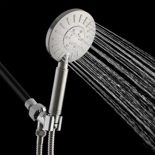 3-Spray 4.75 in. Single Wall Mount Handheld Adjustable Shower Head in Brushed Nickel - Super Arbor