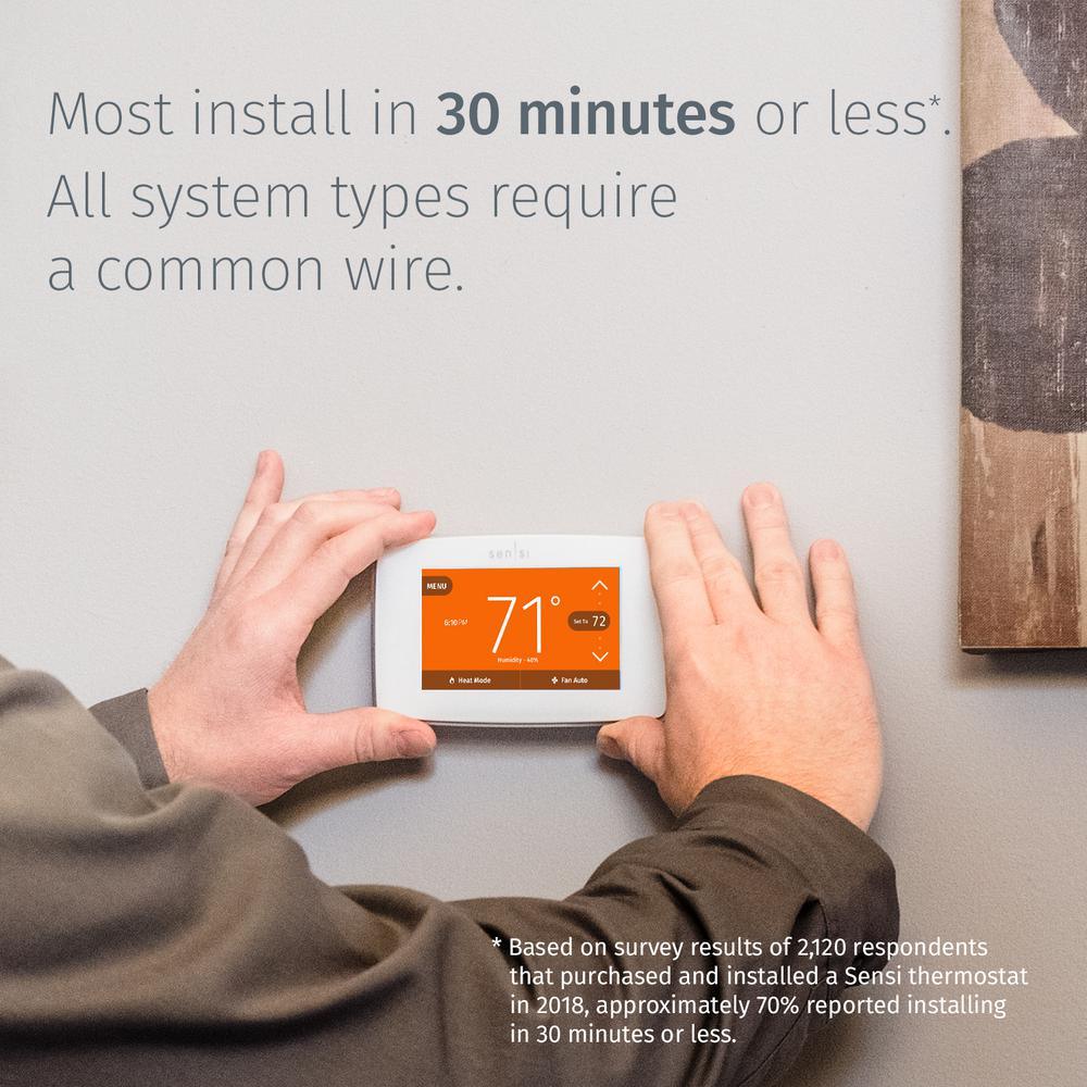 Emerson Sensi Touch Wi-Fi Smart Thermostat with Touchscreen Color Display, C-Wire Required - Super Arbor