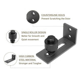 3.66 in. Black Steel Adjustable Heavy-Duty Sliding Barn Door Floor Guide Hardware (2-Pack) (Model 3) - Super Arbor