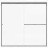 Distinctive 58 in. x 55.5 in. Frameless Sliding Bathtub Door in Brushed Nickel - Super Arbor