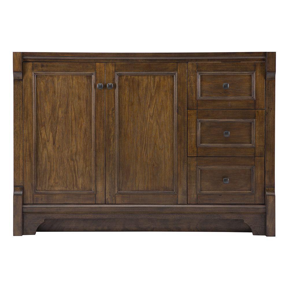 Creedmoor 48 in. W Bath Vanity Cabinet Only in Walnut with Right Hand Drawers - Super Arbor