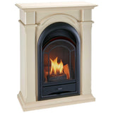 32" Dual Fuel Ventless Gas Fireplace System With Corner Combo Mantel - 15,000 BTU, T-Stat, Antique White Finish - Super Arbor