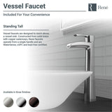 Porcelain Vessel Sink in White with 7007 Faucet and Pop-Up Drain in Brushed Nickel - Super Arbor